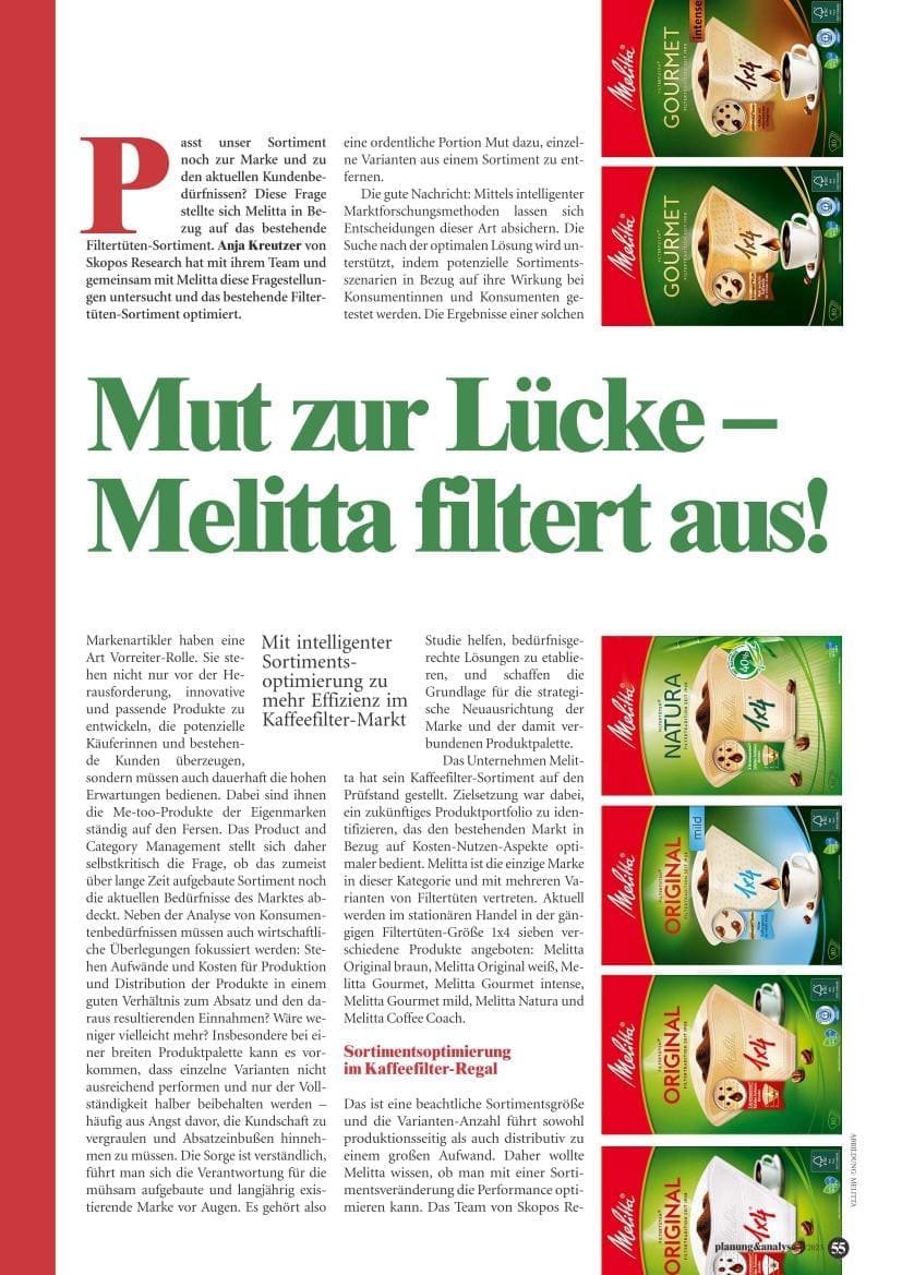 Mut zur Lücke – Melitta filtert aus!